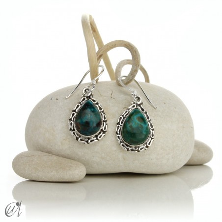 Pendientes de plata con crisocola, lágrimas de Juno