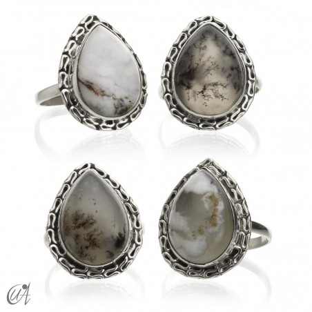 Dendritic Opal Ring in Sterling Silver, Juno's Tear