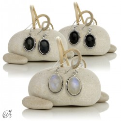 Arjuna stone and sterling silver earrings