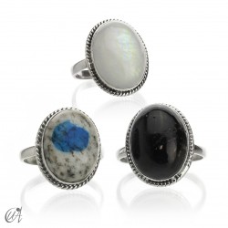 Aryuna ring of natural stones and sterling silver