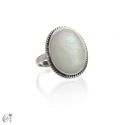 Aryuna moonstone and sterling silver ring