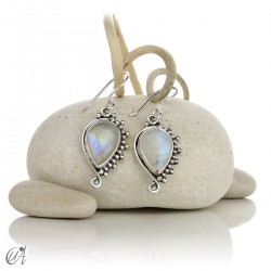 Silver earrings with moonstone, Circe model