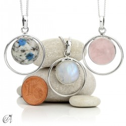 Selene pendant in sterling silver and natural stone