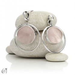 Selene Pendant in Sterling Silver and rose quartz