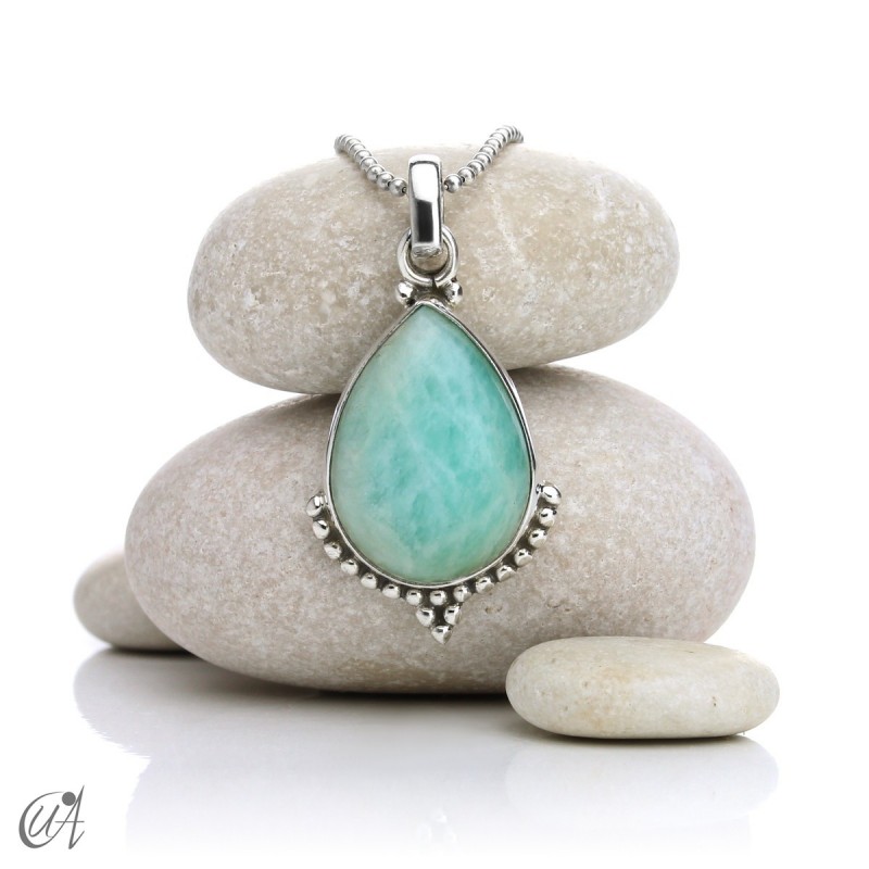 Deví pendant in sterling silver and amazonite