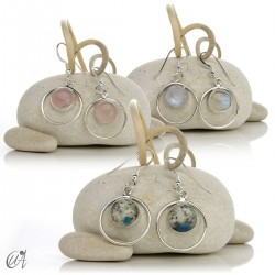 Silver with citrine or garnet, Trésor earrings