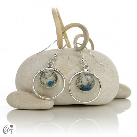 Selene earrings, 925 silver with K2 jasper