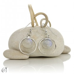 Selene earrings, 925 silver with moonstone