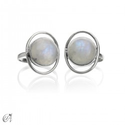 Silver and moonstone ring model Selene