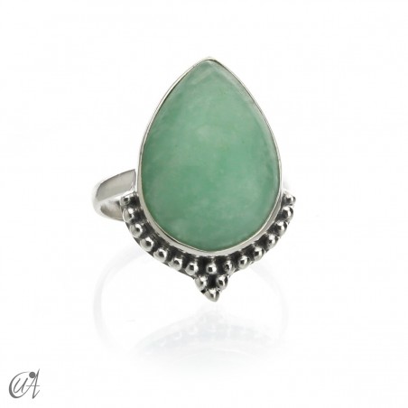 Deví ring, 925 silver and amazonite