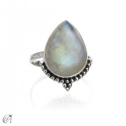 Deví ring, 925 silver and moonstone