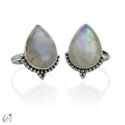 Deví ring, 925 silver and moonstone