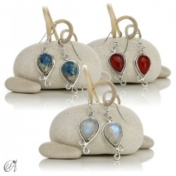 Aine earrings in silver and gems