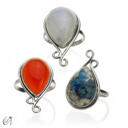 Sterling silver and natural stone, Aine ring