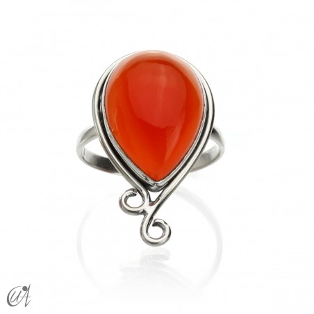 Sterling silver and carnelian, Aine ring