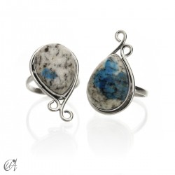 Sterling silver and K2 jasper, Aine ring