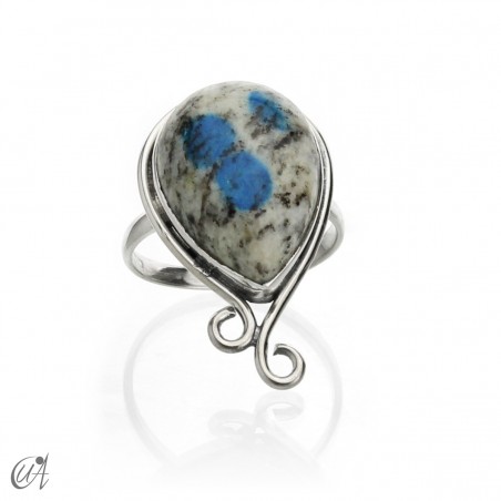 Sterling silver and K2 jasper, Aine ring