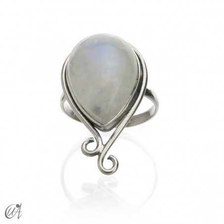 Sterling silver and moonstone, Aine ring