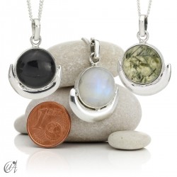 Colgante Chandra, gemas y plata 925