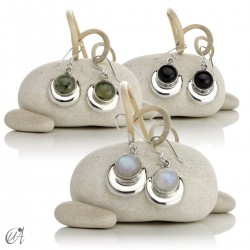 Silver and mineral earrings, Chandra