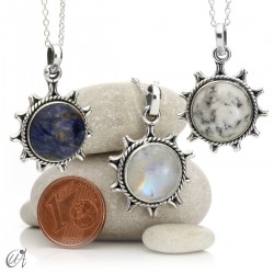 Silver with minerals, Ílios pendant