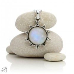 Silver with moonstone, Ílios pendant