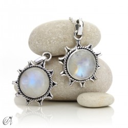 Silver with moonstone, Ílios pendant