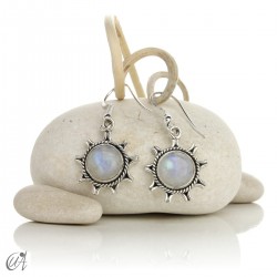 Ílios earrings, moonstone in 925 silver