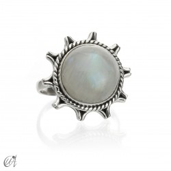 Ílios ring, moonstone and sterling silver