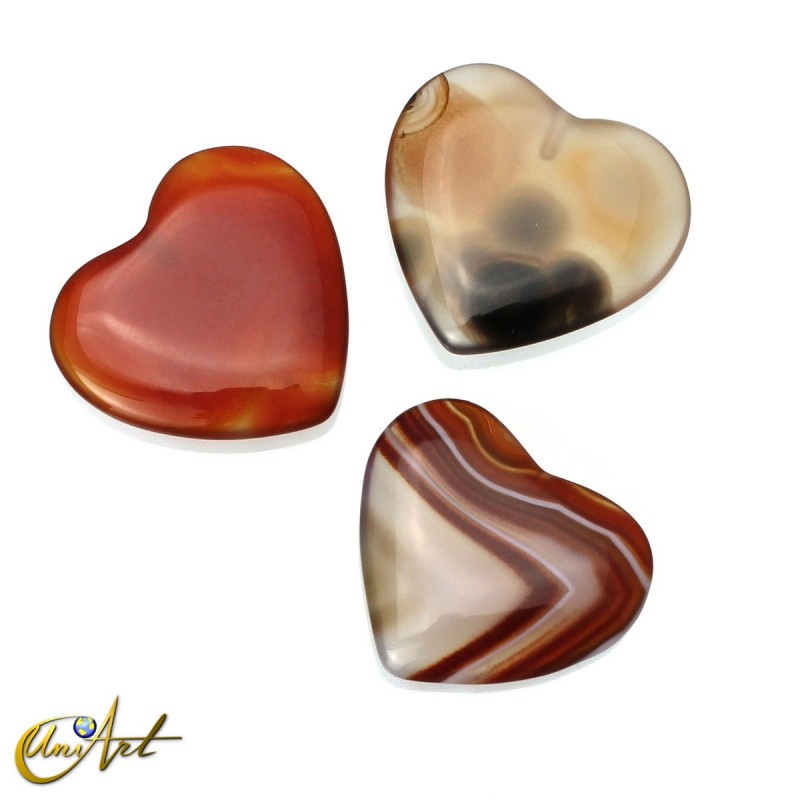 Corazón de ágata roja
