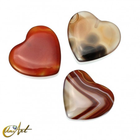 Red agate heart for pendant