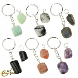Keychain and pendant set with semi-precious stones