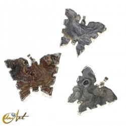 Crystallized chalcedony pendant - butterfly
