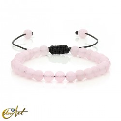 Rose quartz adjustable bracelet - 6 mm beads