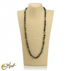 8 mm beads Indian agate necklace, knotted