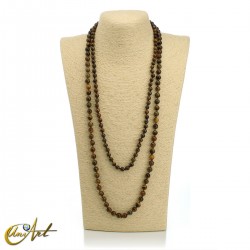 Tiger eye necklace, knotted