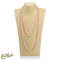 Rose quartz necklace, knotted