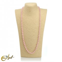 8 mm beads rose quartz necklace, knotted
