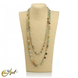 Amazonite, knotted necklace