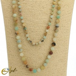 Amazonite, knotted necklace - details