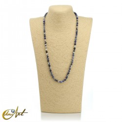 6 mm beads Sodalite necklace, long and knotted