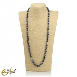 8 mm beads Sodalite necklace, long and knotted