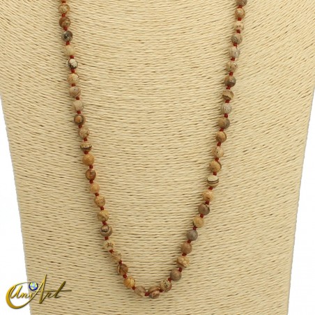Picutre jasper bead necklace 6 mm