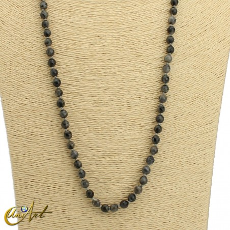 Larvikite necklace (black moonstone)