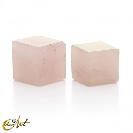 Rose quartz cubes