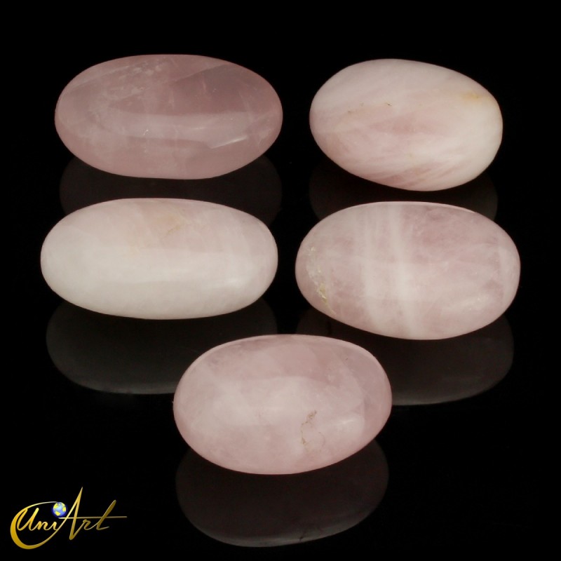 Palm stone de cuarzo rosa