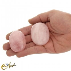 Palm stone de cuarzo rosa