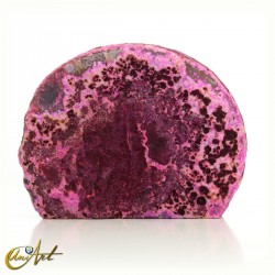 Ágata rosa, geoda con cristales