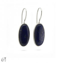 Lapis lazuli and silver earrings, basic oval model