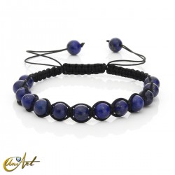 Macramé style lapis lazuli bracelet, 6 mm
